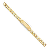 14K Yellow STAMP Nugget Cuban LINK F-ID Bracelet