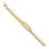 14K Yellow STAMP Cuban LINK F-ID Bracelet