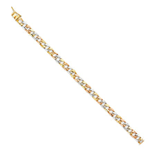 Load image into Gallery viewer, 14K Tricolor STAMP Nugget Cuban LINK BRACELET
