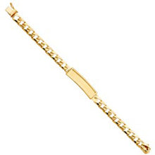 Load image into Gallery viewer, 14K Yellow Gold Stamp Nugget Cuban Link Baby ID Bracelet
