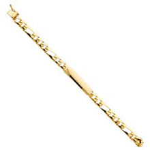 Load image into Gallery viewer, 14K Yellow Gold Stamp Figaro Link Baby ID Bracelet