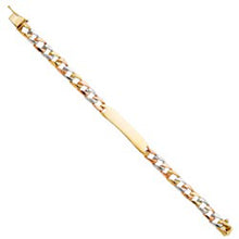 Load image into Gallery viewer, 14K Tri Color Gold Stamp Cuban Link Baby ID Bracelet