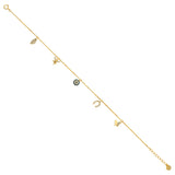 14K Yellow Dangling CZ Light Chain Bracelet