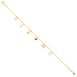 14K Twotone Dangling Light Chain Bracelet