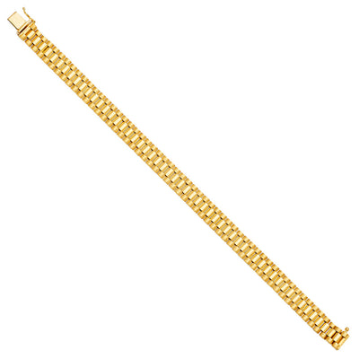 14K Yellow Fancy Rolex Type Bracelet