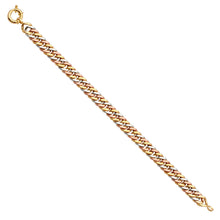 Load image into Gallery viewer, 14K Tricolor Fancy Hollow Link Bracelet