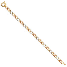 Load image into Gallery viewer, 14K Tricolor Fancy Hollow Figaro Bracelet