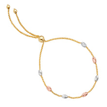 Load image into Gallery viewer, 14K Tricolor Friendship Bracelet