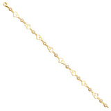 14K Yellow CZ Heart Bracelet
