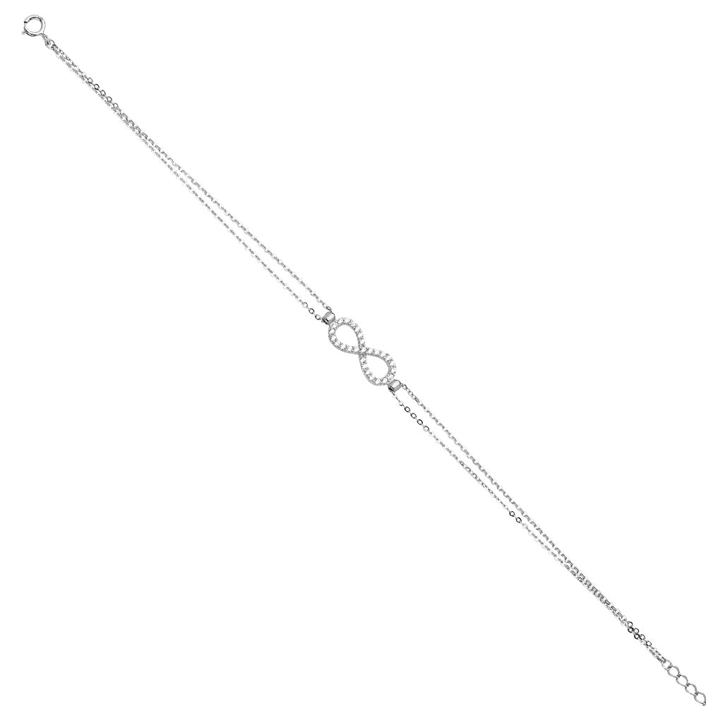 14K White Light Chain Bracelet
