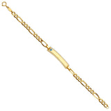 14K Yellow Baby ID With Evil Eye Bracelet