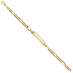 14K Yellow Baby ID With Evil Eye Bracelet