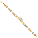 14K Tricolor 15Years ID Bracelet