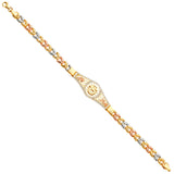 14K Tricolor 15Years ID Bracelet