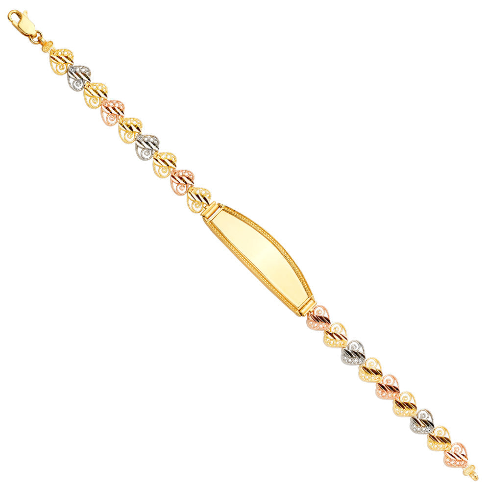 14K Tricolor 15Years ID Bracelet