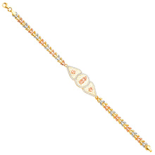 Load image into Gallery viewer, 14K Tricolorolor Guadalupe ID Bracelet