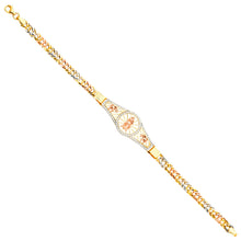 Load image into Gallery viewer, 14K Tricolorolor Guadalupe ID Bracelet