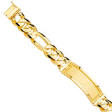 14K Yellow Solid Link ID Bracelet