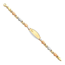 Load image into Gallery viewer, 14K Tricolor Light Stampato ID Bracelet-6 inches