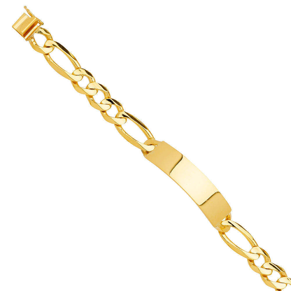 14K Yellow Solid Link ID Bracelet
