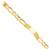 14K Yellow Solid Link ID Bracelet