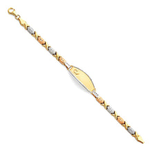 Load image into Gallery viewer, 14K Tricolor Light Stampato ID Bracelet-6 inches