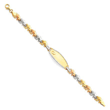Load image into Gallery viewer, 14K Tricolor Light Stampato ID Bracelet-6 inches