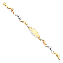 Load image into Gallery viewer, 14K Tricolor Light Stampato ID Bracelet