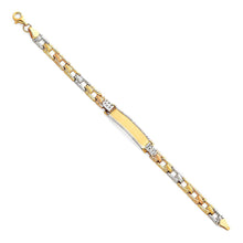 Load image into Gallery viewer, 14K Tricolor Light Stampato ID Bracelet