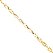 Load image into Gallery viewer, 14K Twotone Light Fancy Hollow Bracelet