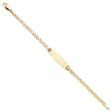 Load image into Gallery viewer, 14K Two Tone Gold Cuban WP Baby Oval ID with Heart Bracelet