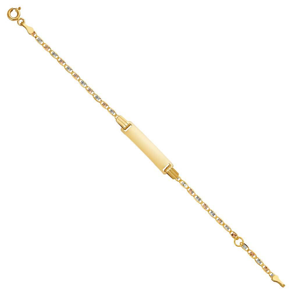 14K Tri Color Gold Valentino DC Baby ID Bracelet