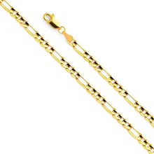 Load image into Gallery viewer, 14K Yellow Gold 3.9mm Lobster Figaro 3+1 Concave Light Link Chain With Spring Clasp Closure
