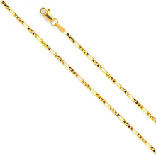 Load image into Gallery viewer, 14K Yellow Gold 1.9mm Lobster Figaro 3+1 Concave Light Link Chain With Spring Clasp Closure