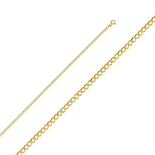 Load image into Gallery viewer, 14K Yellow Gold 050-2.0MM Cuban Curb Link Chain with Spring Ring Clasp Closure