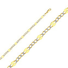Load image into Gallery viewer, 14K Yellow Gold with Tri Color 4.8mm Lobster Stamped Figaro 3+1 WP Chain With Spring Clasp Closure