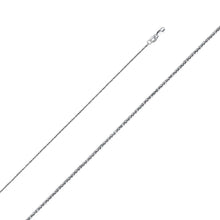 Load image into Gallery viewer, 14K White Gold 0.8mm with Square Wheat Chain With Spring Clasp Closure