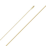14K Yellow Gold 0.9mm Lobster Round Wheat Mat Finish Chain With Spring Clasp Closure