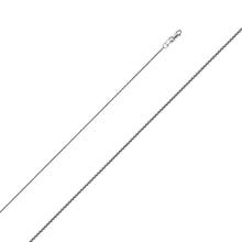 Load image into Gallery viewer, 14K White Gold 0.9mm Lobster Round Wheat Mat Finish Chain With Spring Clasp Closure