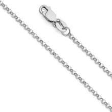Load image into Gallery viewer, 14K White Gold 1.6mm Lobster Classic Rolo Cable Link Chain with Spring Clasp Closure