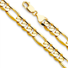 Load image into Gallery viewer, 14K Yellow Gold 9.5mm Lobster Figaro 3+1 Concave Regular Link Chain With Spring Clasp Closure