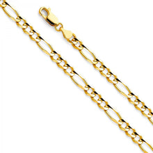 Load image into Gallery viewer, 14K Yellow Gold 4.7mm Lobster Figaro 3+1 Concave Regular Link Chain With Spring Clasp Closure