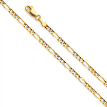 Load image into Gallery viewer, 14K Yellow Gold 3.1mm Lobster Figaro 3+1 Concave Regular Link Chain With Spring Clasp Closure