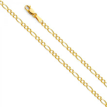 Load image into Gallery viewer, 14K Yellow Gold 2.7mm Lobster Figaro 3+1 Concave Regular Link Chain With Spring Clasp Closure