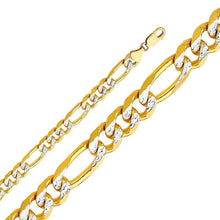 Load image into Gallery viewer, 14K Yellow Gold 9.5mm Lobster Figaro 3+1 WP Regular Link Chain With Spring Clasp Closure