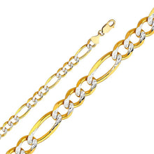 Load image into Gallery viewer, 14K Yellow Gold 8.6mm Lobster Figaro 3+1 WP Regular Link Chain With Spring Clasp Closure