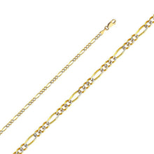 Load image into Gallery viewer, 14K Yellow Gold 3.1mm Lobster Figaro 3+1 WP Regualar Link Chain With Spring Clasp Closure