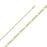 14K Yellow Gold 2.7mm Lobster Figaro 3+1 WP Regualar Link Chain With Spring Clasp Closure