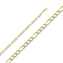 Load image into Gallery viewer, 14K Yellow Gold 4.7mm Lobster Figaro 3+1 WP Open Light Link Chain With Spring Clasp Closure