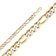 Load image into Gallery viewer, 14K Yellow Gold 11.3mm Lobster Figaro 3+1 WP Regular Link Chain With Spring Clasp Closure